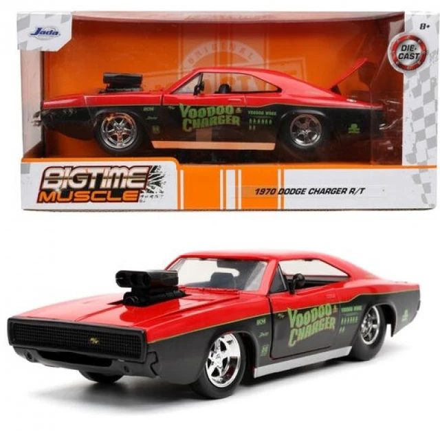 Alt view image 7 of 7 - 1970 Dodge Charger R/T "Voodoo Charger" Red and Black "Bigtime Muscle" Series 1/24 Diecast Model Car by Jada