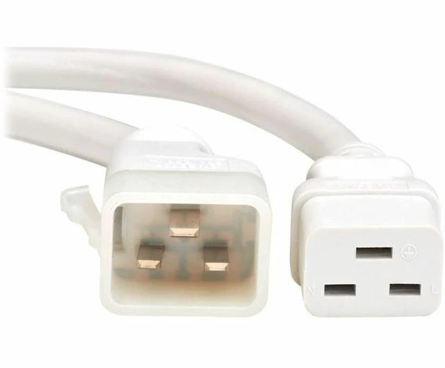 Alt view image 4 of 8 - Tripp Lite series P036-EN3-AWH-6 Power Extension Cord - 12 Gauge - 250 V AC / 20 A - White - 3 ft Cord Length - IEC 60320 C19 / IEC 60320 C20 - P-Lock, Lockable - 6 Pack - P036-EN3-AWH-6