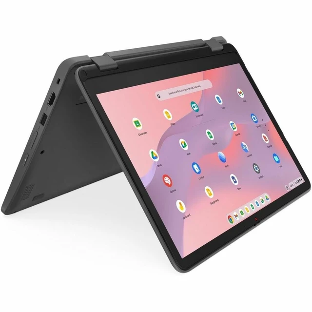 Alt view image 3 of 7 - Lenovo 500e Yoga Chromebook Gen 4 82W40038US 12.2" Touchscreen Convertible 2 in 1 Chromebook - WUXGA - 60 Hz - Intel N-Series N100 - 4 GB - 32 GB Flash Memory - English Keyboard - Graphite Gray -