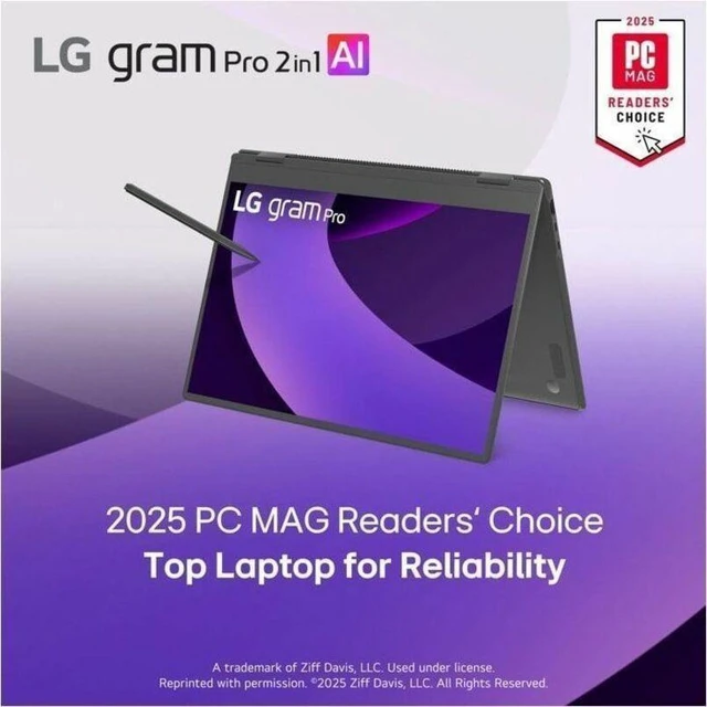 Alt view image 12 of 12 - LG gram Pro 16T90TP-K.AAB4U1 16" Touch Intel Core U7 255H 16GB 1TB SSD W11