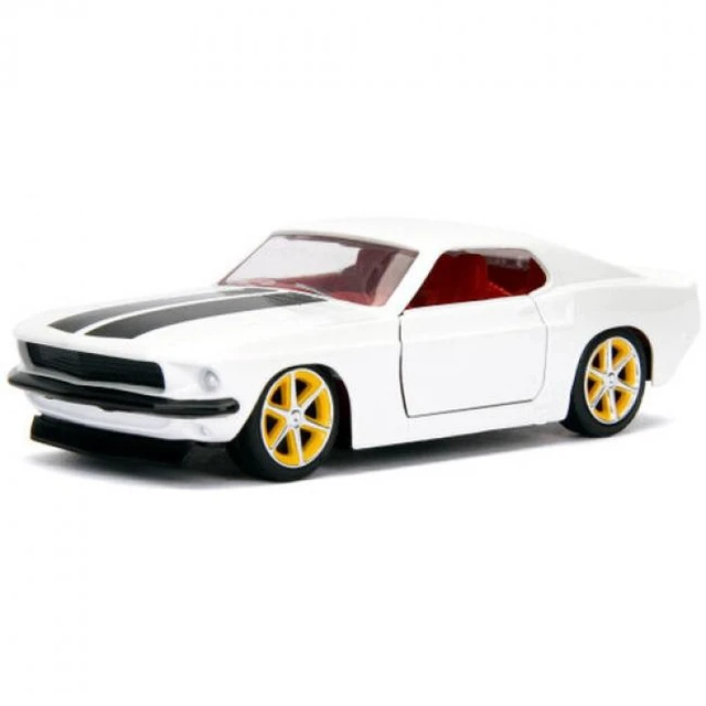 Alt view image 6 of 8 - Roman's Ford Mustang White with Black Stripes and Red Interior "Fast & Furious" Movie 1/32 Diecast Model Car by Jada