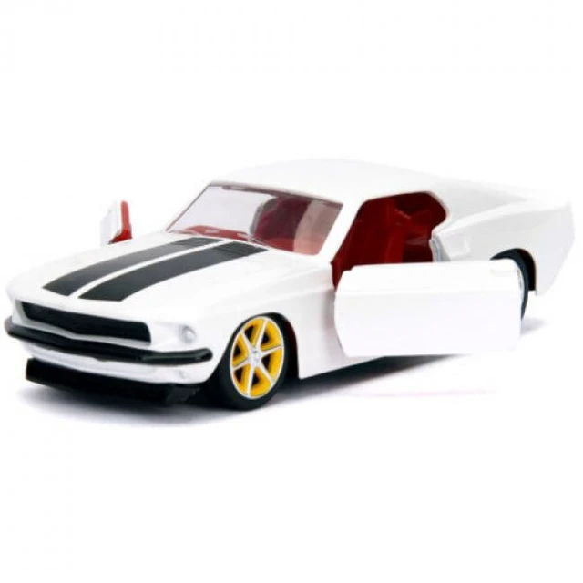 Alt view image 7 of 8 - Roman's Ford Mustang White with Black Stripes and Red Interior "Fast & Furious" Movie 1/32 Diecast Model Car by Jada
