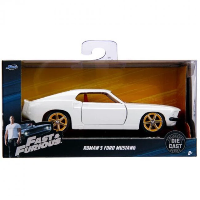 Alt view image 8 of 8 - Roman's Ford Mustang White with Black Stripes and Red Interior "Fast & Furious" Movie 1/32 Diecast Model Car by Jada