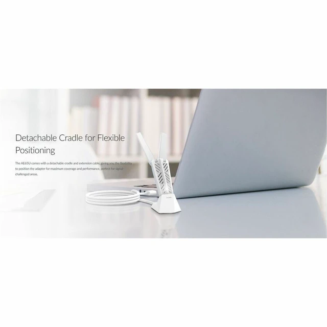 Alt view image 11 of 13 - D-Link BE6500 Tri-Band Wi-Fi 7 Wireless USB 3.0 Adapter (AE65U) for Desktop or Laptop PC | 2 x High Gain Antennas, 6GHz, 4K-QAM, 160MHz, WPA3 Enhanced Security, Detachable Cradle, Windows 11, 10