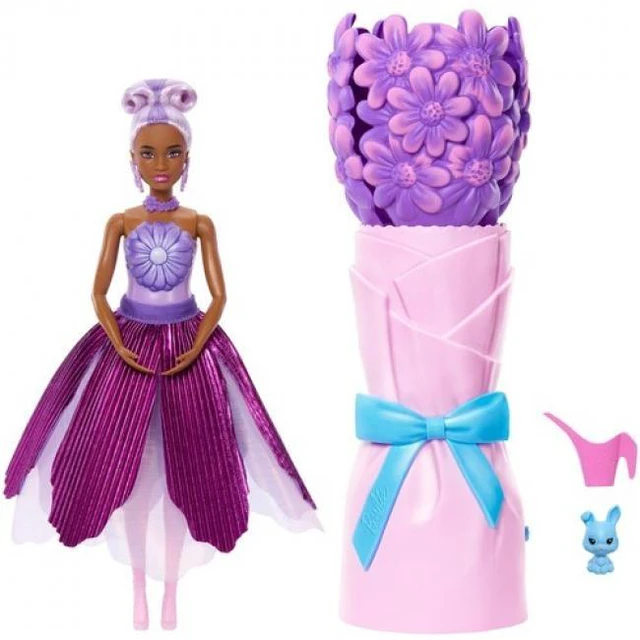 Main image of Barbie Petal Pop Doll & Bunny, Purple