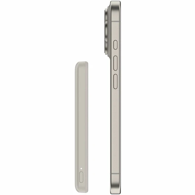 Alt view image 2 of 7 - Belkin BoostCharge Slim Magnetic Power Bank 5K, Sand - For Smartphone, iPhone, Earbud, USB Type C Device, MagSafe-enabled Device, Android Device, Qi2-enabled Device, Universal - 5000 mAh - 7.50 W - US
