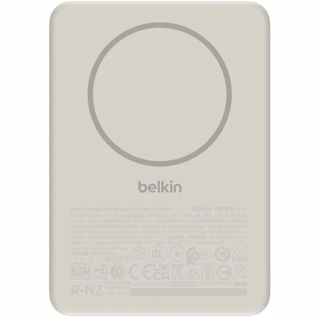 Alt view image 6 of 7 - Belkin BoostCharge Slim Magnetic Power Bank 5K, Sand - For Smartphone, iPhone, Earbud, USB Type C Device, MagSafe-enabled Device, Android Device, Qi2-enabled Device, Universal - 5000 mAh - 7.50 W - US