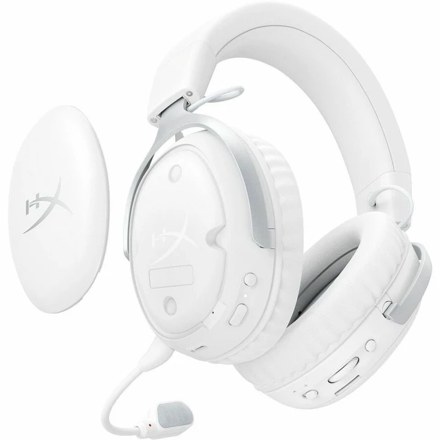 Alt view image 3 of 7 - HyperX Cloud III S Wireless White Gaming Headset - Stereo - Wireless - Bluetooth/RF - 65.6 ft - 64 Ohm - 20 Hz to 20 kHz - Over-the-head, Over-the-ear - Binaural - Circumaural - Electret Condenser, Un