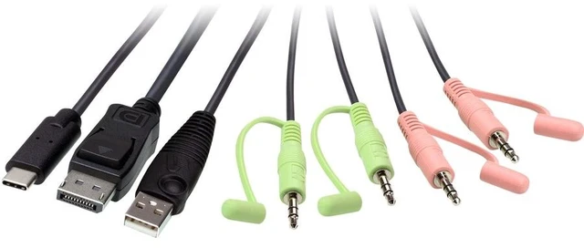 Alt view image 13 of 15 - ATEN 2-Port USB-C DisplayPort Hybrid Cable KVM Switch CS52DP