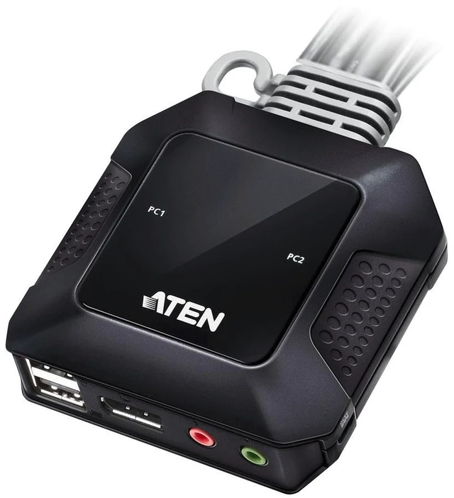 Alt view image 14 of 15 - ATEN 2-Port USB-C DisplayPort Hybrid Cable KVM Switch CS52DP