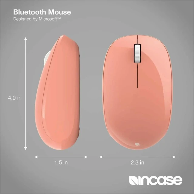 Alt view image 6 of 7 - Incase Designed by Microsoft Bluetooth Mouse - Optical - Wireless - Bluetooth - Peach - Scroll Wheel - 4 Button(s) - Symmetrical - 1 x AA Battery Supported