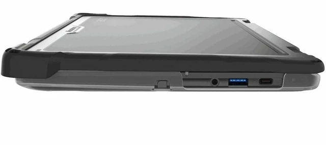 Alt view image 3 of 7 - Gumdrop SlimTech for Acer TravelMate B3 Spin 12 - For Acer Chromebook - Transparent - Bump Resistant, Drop Resistant, Shock Absorbing, Impact Resistant, Scratch Resistant - Rubber - Rugged