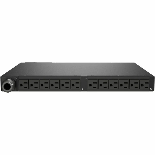 Alt view image 6 of 7 - Vertiv Switched Unit Level Monitored 20A 120V 1.9kW 1U Horizontal Rack PDU (12) NEMA 5-20R - L5-20P (10ft Cord)