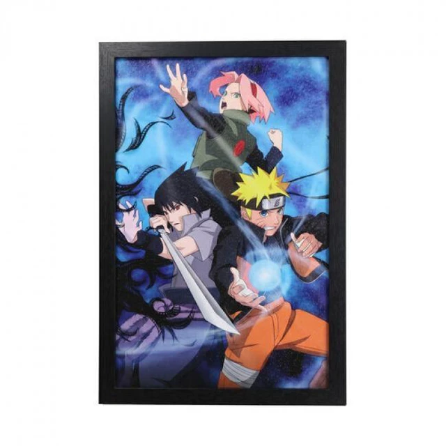 Main image of Naruto - Group Fight Pose - 11x17 Framed Gel Coat