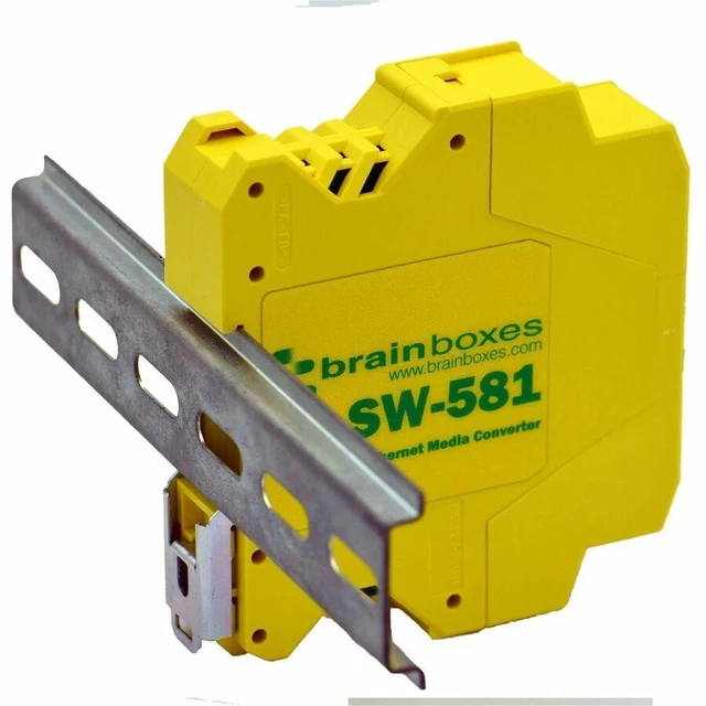 Alt view image 3 of 5 - Brainboxes SW-581 Transceiver/Media Converter - 1 x Network (RJ-45) - Gigabit Ethernet - 1000Base-X - 1000 Mbit/s - 1 x Expansion Slots - SFP - 1 x SFP Slots - Power Supply - DIN Rail Mountable - TAA