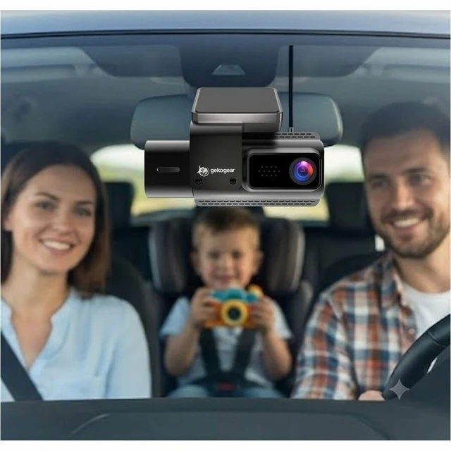 Alt view image 5 of 7 - GekoGear 3 Channel 4K Dash Cam with GPS and App Access - 3" Screen - Front/Rear/Cabin - Wired/Wireless - 3840 x 2160 Video - CMOS