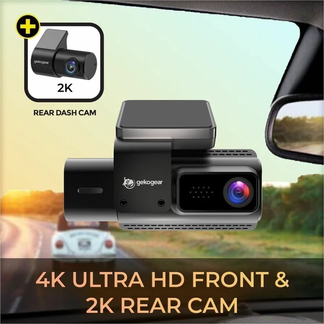 Alt view image 6 of 7 - GekoGear 3 Channel 4K Dash Cam with GPS and App Access - 3" Screen - Front/Rear/Cabin - Wired/Wireless - 3840 x 2160 Video - CMOS
