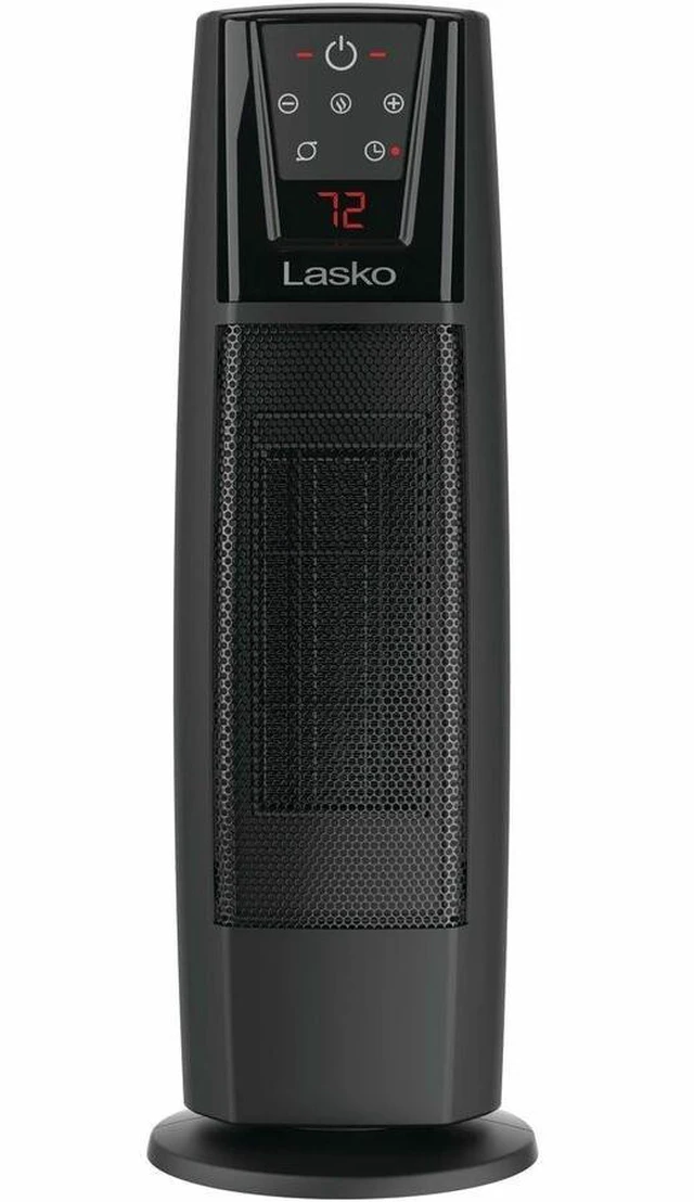 Alt view image 6 of 7 - Lasko 1500W Digital Ceramic Tower Space Heater with Remote Control, CT20111, Black - Ceramic - Electric - 900 W to 1500 W - 2 x Heat Settings - Timer - 150 Sq. ft. Coverage Area - 1500 W - 120 V AC -