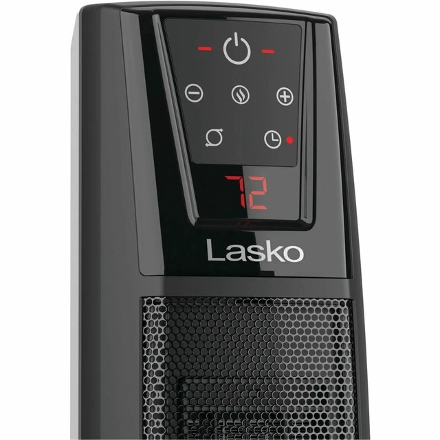 Alt view image 7 of 7 - Lasko 1500W Digital Ceramic Tower Space Heater with Remote Control, CT20111, Black - Ceramic - Electric - 900 W to 1500 W - 2 x Heat Settings - Timer - 150 Sq. ft. Coverage Area - 1500 W - 120 V AC -