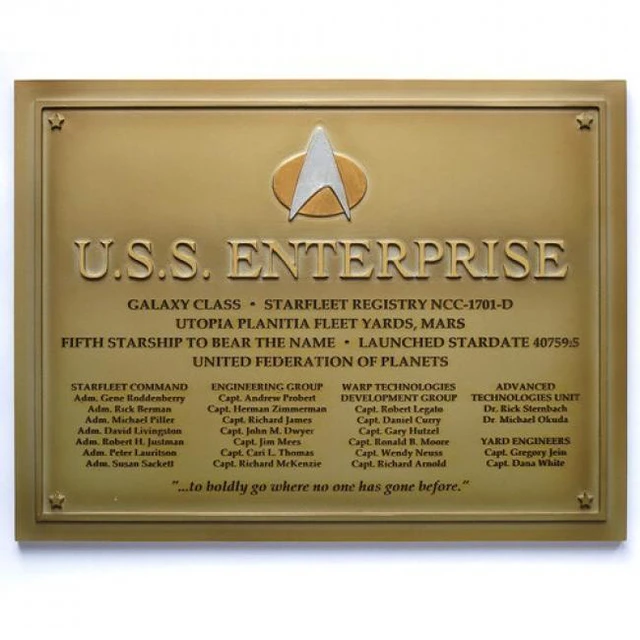 Main image of Star Trek: The Next Generation - Resin Dedication Plaque - U.S.S. Enterprise NCC 1701-D
