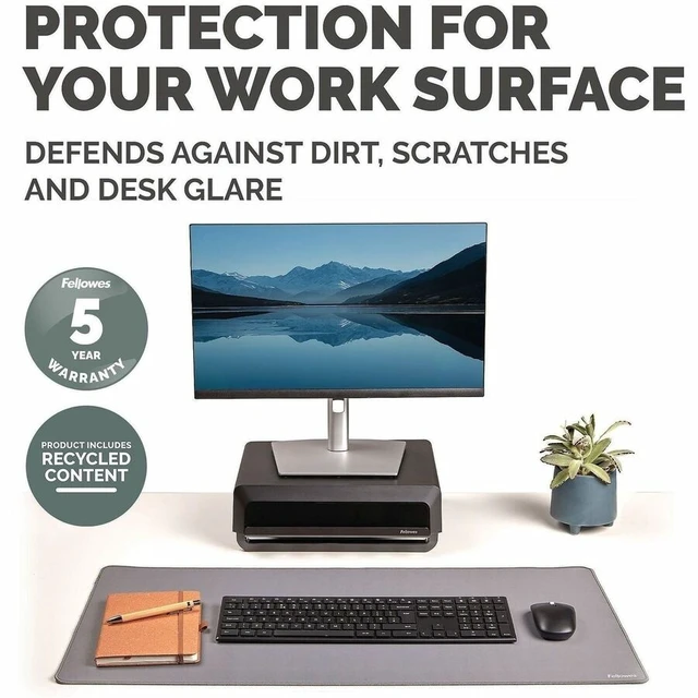 Alt view image 3 of 11 - Breyta Desk Mat - Gray - Comfort, Protection, and Performance