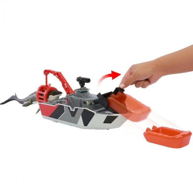 Alt view image 4 of 7 - Mattel - Matchbox Jurassic World: Rebirth Mosasaurus Rescue Action Boat Playset
