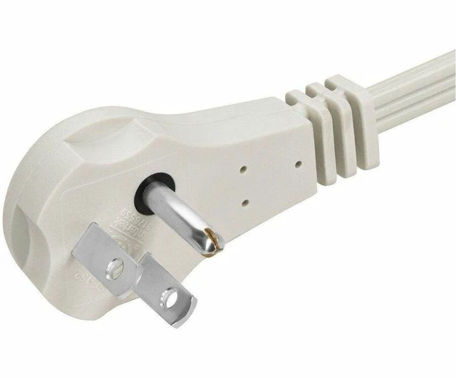 Alt view image 12 of 19 - Monoprice 3-Outlet Flat Plug Household Extension Cord, 16AWG, 13A, SPT-2, White, 10ft