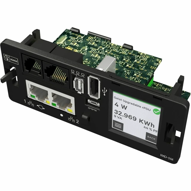Alt view image 3 of 4 - Vertiv Geist Rack Transfer Switch PDU with Next-Generation IMD| 15A| 120V| 1.4kW| (10) NEMA 5-15R Receptacles| (2) NEMA 5-15P Plug| VA4N11A0 - Redundant Power-Sharing Port | High-Visibility Touchscree