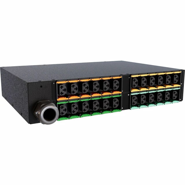 Alt view image 2 of 2 - Vertiv PowerIT VP4U62A0 Upgradeable Monitored Input Level HD rPDU, Horizontal, Single Phase, 24 Combination C13/C19 Outlets, 60/63A, 240V, 2U - Rack power distribution unit, 14.4kW, 1P+N+E (IP44), TAA