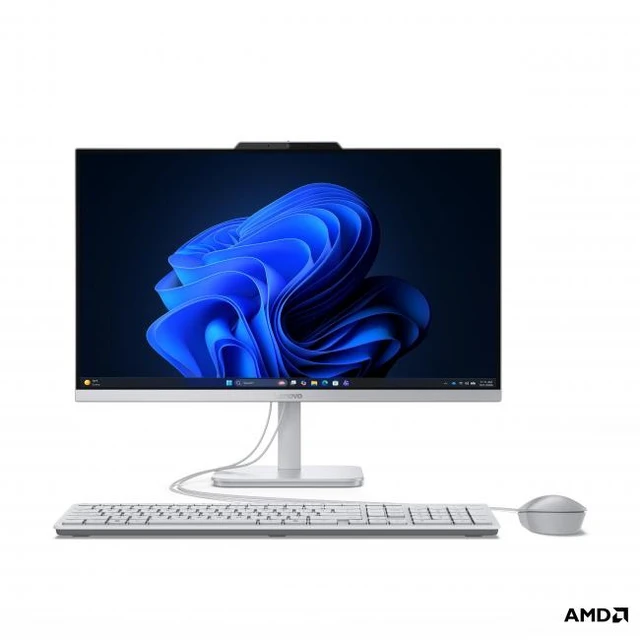 Alt view image 2 of 7 - Lenovo A105 23.8" FHD IPS All-In-One Desktop Computer AMD Ryzen 5 40 8GB RAM 512GB SSD Cloud Grey - AMD Ryzen 5 40 Quad-core - 8GB LPDDR5 RAM - 512GB SSD - 23.8" FHD IPS Display - Cloud Grey