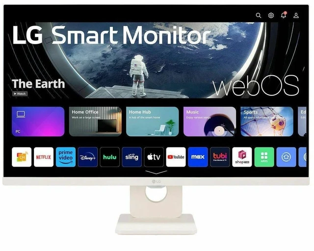 Alt view image 2 of 11 - LG 27U511SA-W 27" Class Full HD Smart LCD Monitor - 16:9 - 27" Viewable - In-plane Switching (IPS) Technology - 1920 x 1080 - 16.7 Million Colors - 250 Nit - 5 ms - 100 Hz Refresh Rate - Spe