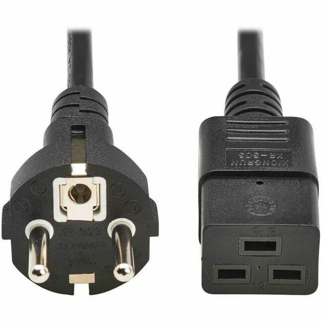 Alt view image 2 of 2 - EU COMPUTER POWER CORD, SCHUKO TO C19 - 16A, 250V, H05VV-F, 2.5 M (8.2 FT.), BLA