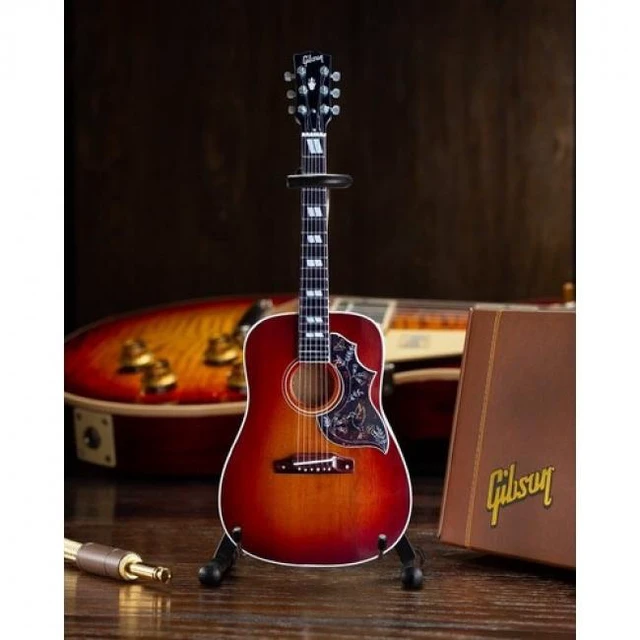 Alt view image 4 of 4 - Axe Heaven Gibson Hummingbird Vintage Cherry Sunburst Mini Acoustic Guitar Replica Collectible GG-631