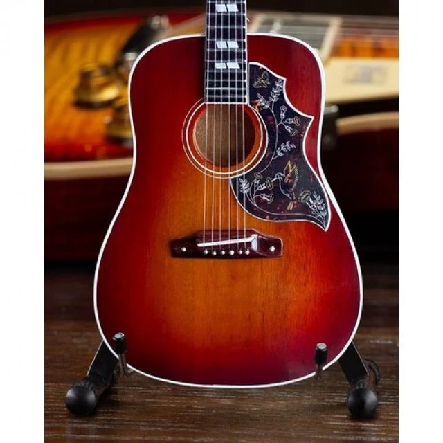 Alt view image 3 of 4 - Axe Heaven Gibson Hummingbird Vintage Cherry Sunburst Mini Acoustic Guitar Replica Collectible GG-631