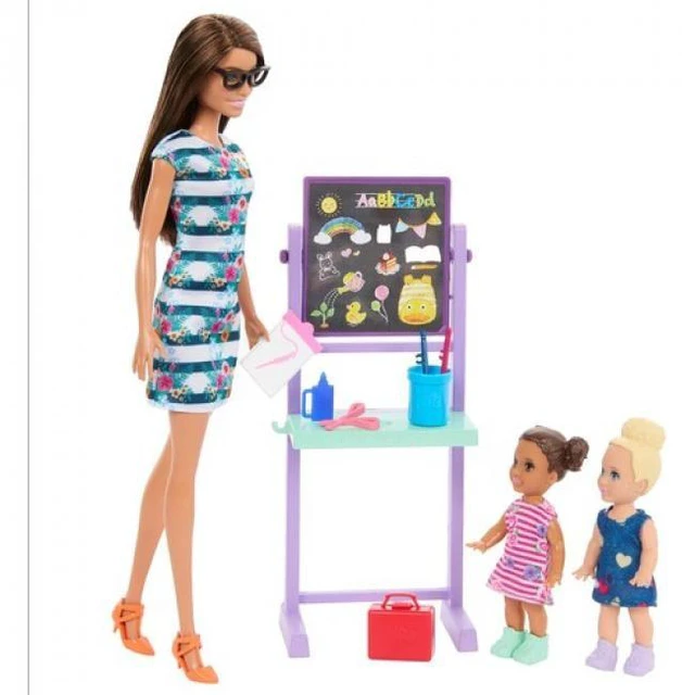 Main image of Barbie I Love School Back to School Classroom Playset with 3 Dolls