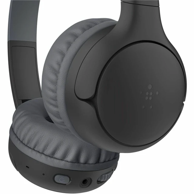 Alt view image 5 of 8 - Belkin SoundForm Mini 2 Wireless On-Ear Headphones for Kids, Black - Stereo - Mini-phone (3.5mm) - Wired/Wireless - Bluetooth - Over-the-head, On-ear - Binaural - Supra-aural - Black