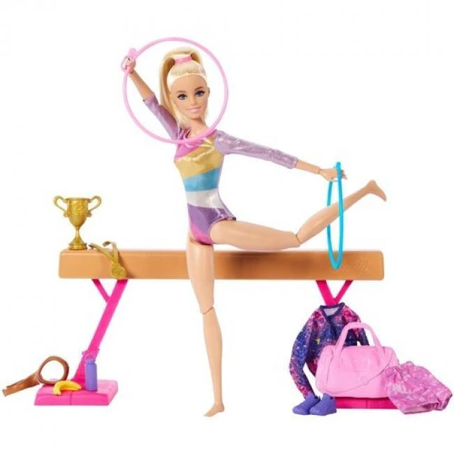 Main image of Barbie You Can Be Anything Barbie Gymnastics Playset with Blonde Doll