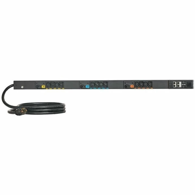 Alt view image 10 of 10 - Eaton 3-Phase Managed Rack PDU G4, 208V, 24 Outlets, 24A, 8.6kW, L15-30 Input, 10 ft. Cord, 0U Vertical EVMA1530A