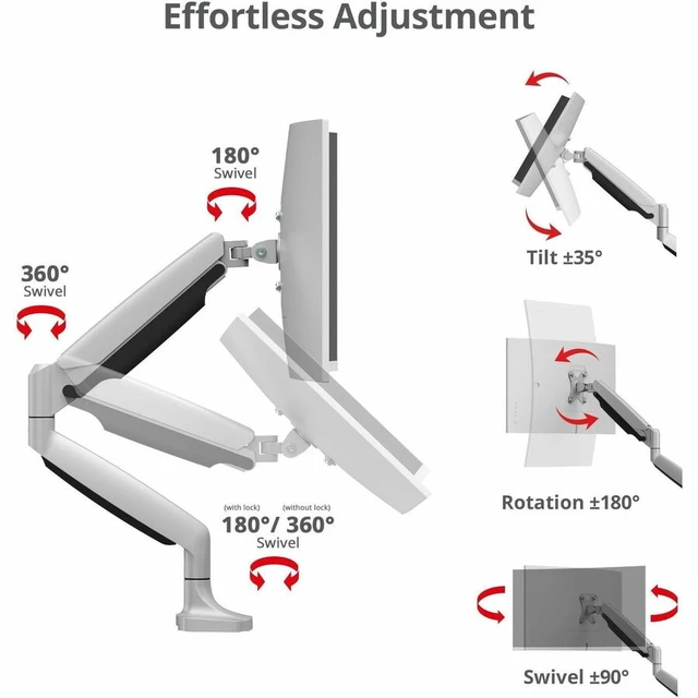 Alt view image 11 of 11 - Siig CE-MT5B11-S1 monitor mount / stand 114.3 cm (45") Desk Grey