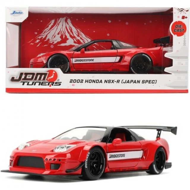 Alt view image 12 of 12 - 2002 Honda NSX-R RHD "Bridgestone" Red with Black Top and White Stripes "JDM Tuners" Series 1/24 Diecast Model Car by Jada