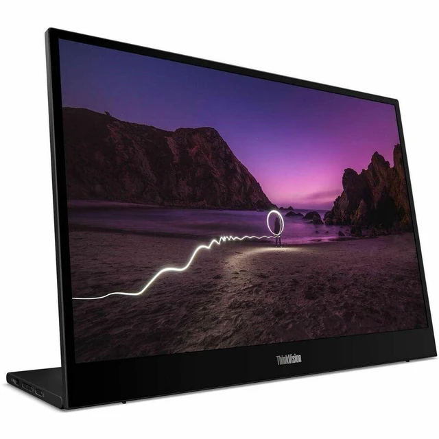 Alt view image 2 of 9 - Lenovo ThinkVision M16 16" Class WUXGA LED Monitor - 16:10 - Eclipse Black - 16" Viewable - In-plane Switching (IPS) Technology - WLED Backlight - 1920 x 1200 - 16.7 Million Colors - 300 Nit