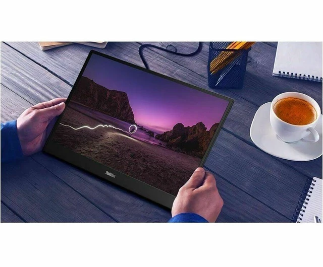 Alt view image 3 of 9 - Lenovo ThinkVision M16 16" Class WUXGA LED Monitor - 16:10 - Eclipse Black - 16" Viewable - In-plane Switching (IPS) Technology - WLED Backlight - 1920 x 1200 - 16.7 Million Colors - 300 Nit
