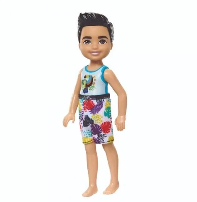 Main image of Barbie Chelsea Small Doll Boy with Swimsuit, Toucan Shirt, Black Hair