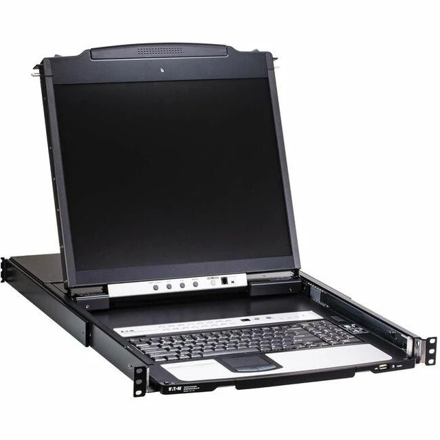 Alt view image 6 of 9 - Eaton 16-Port Cat5 KVM over IP Switch w/19 in. LCD, TAA B064C-16-1-IP