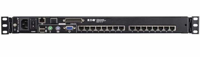 Alt view image 7 of 9 - Eaton 16-Port Cat5 KVM over IP Switch w/19 in. LCD, TAA B064C-16-1-IP