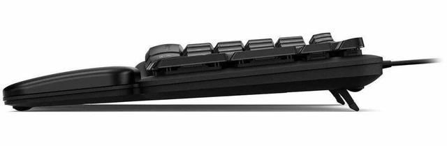 Alt view image 5 of 7 - Kensington Pro Fit Ergo KB620-W Wired EQ Keyboard - Cable Connectivity - USB Type A, USB Type C Interface - Caps Lock, NumLock, AI Launch Hot Key(s) - Mac OS, Windows, ChromeOS - Mac, PC - Membrane Ke