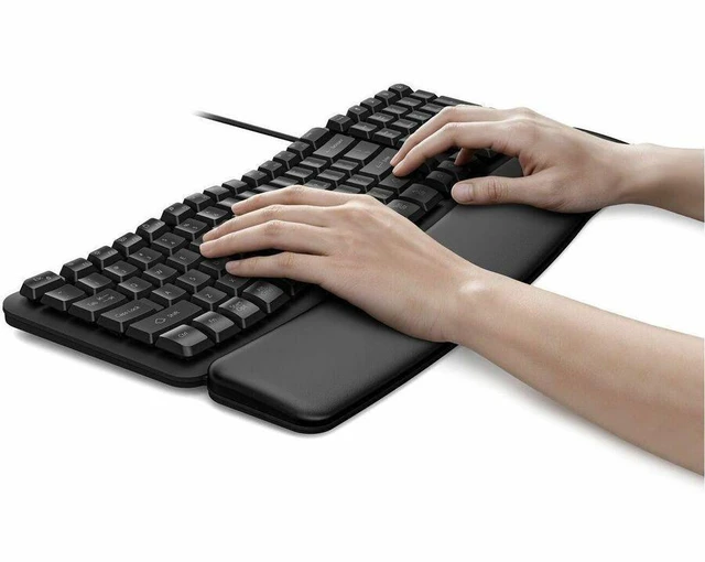 Alt view image 2 of 7 - Kensington Pro Fit Ergo KB620-W Wired EQ Keyboard - Cable Connectivity - USB Type A, USB Type C Interface - Caps Lock, NumLock, AI Launch Hot Key(s) - Mac OS, Windows, ChromeOS - Mac, PC - Membrane Ke