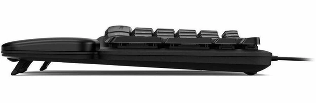 Alt view image 3 of 7 - Kensington Pro Fit Ergo KB620-W Wired EQ Keyboard - Cable Connectivity - USB Type A, USB Type C Interface - Caps Lock, NumLock, AI Launch Hot Key(s) - Mac OS, Windows, ChromeOS - Mac, PC - Membrane Ke