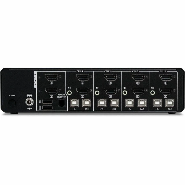 Alt view image 4 of 8 - IOGEAR 4-Port Dual View True Universal (DP/HDMI) Secure KVM Switch w/Audio and CAC Support - GCS1524TAA4C