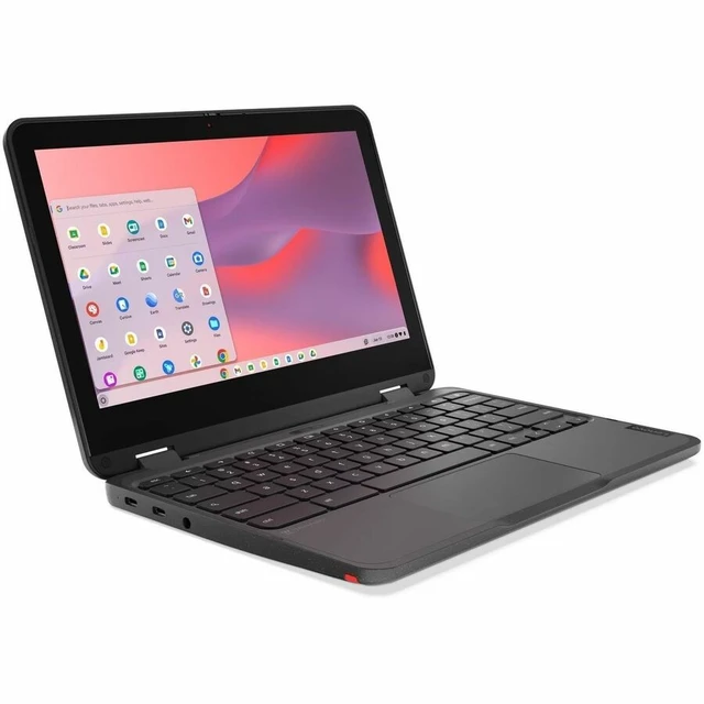 Alt view image 2 of 6 - Lenovo 500e Chromebook Gen 4s 83L4000NUS 11.6" Touchscreen Chromebook - HD - 60 Hz - Intel N-Series N200 - 8 GB - 64 GB Flash Memory - English Keyboard - Gray - Intel Chip - 1366 x 768 - ChromeOS